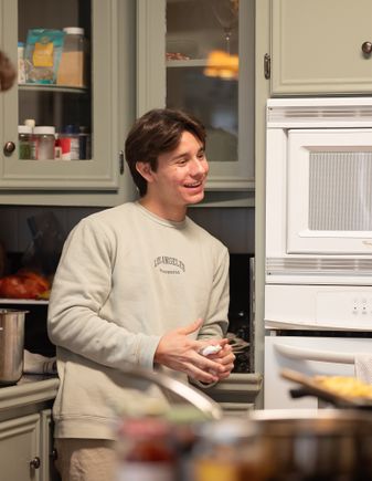 Sam LeBlanc in kitchen